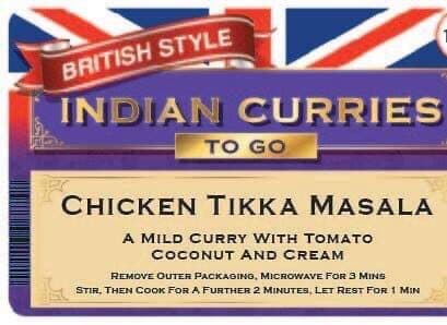 British To Go Indian Chicken Tikka Masala