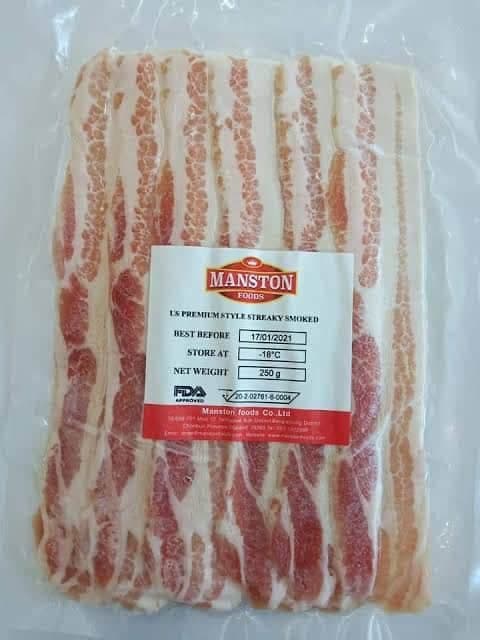 Manston Smoked Streaky Dry Cured Bacon 250g