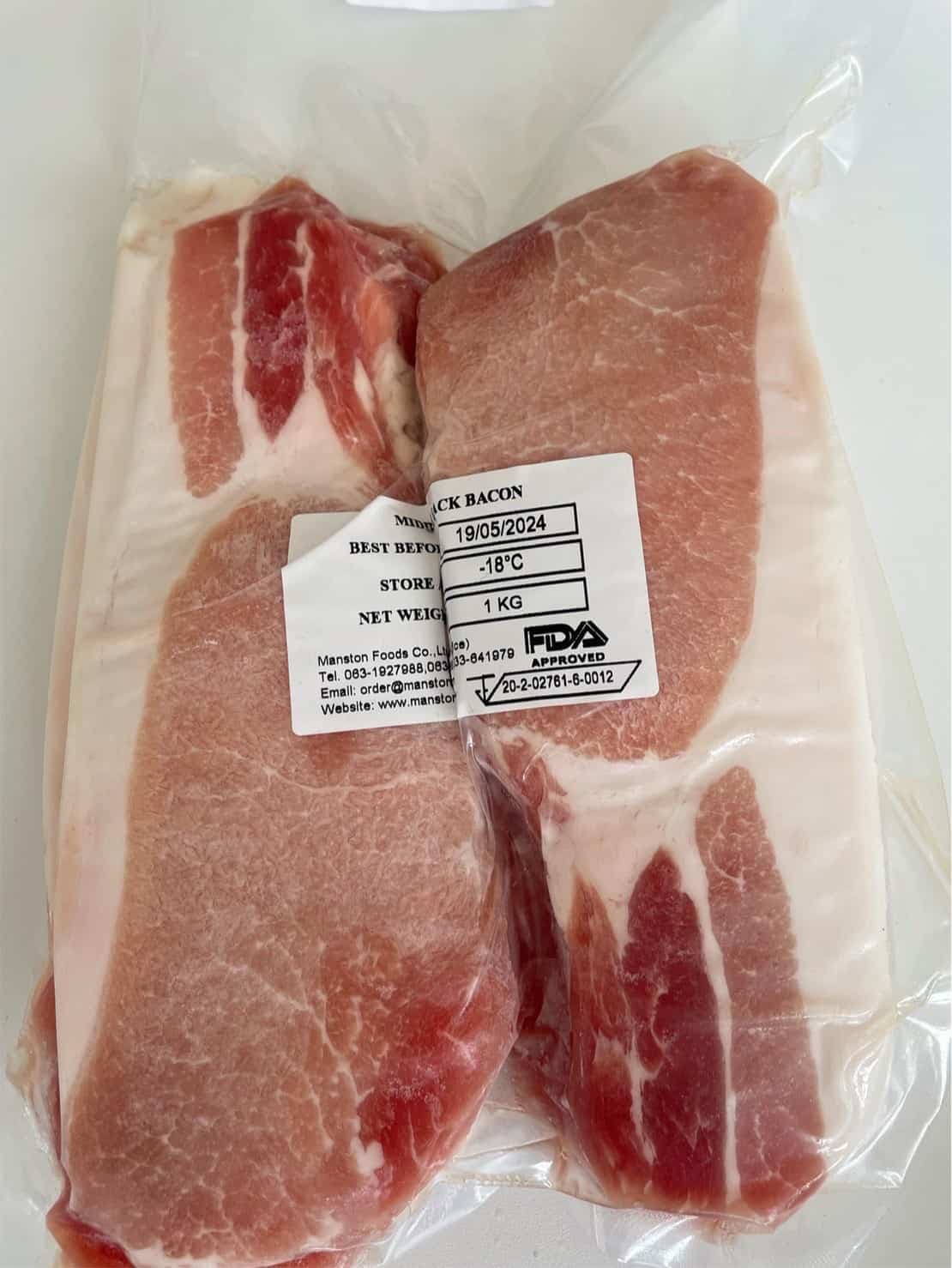 Manston Middle Back Bacon 1kg