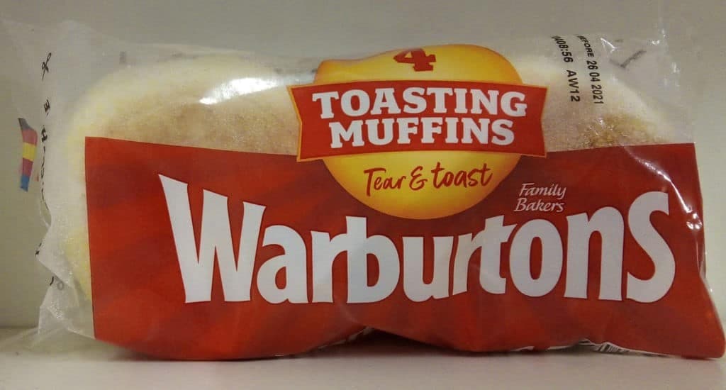 Warburtons Toasting Muffins 65g x 4