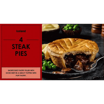 Iceland Steak Pies 166g x 4