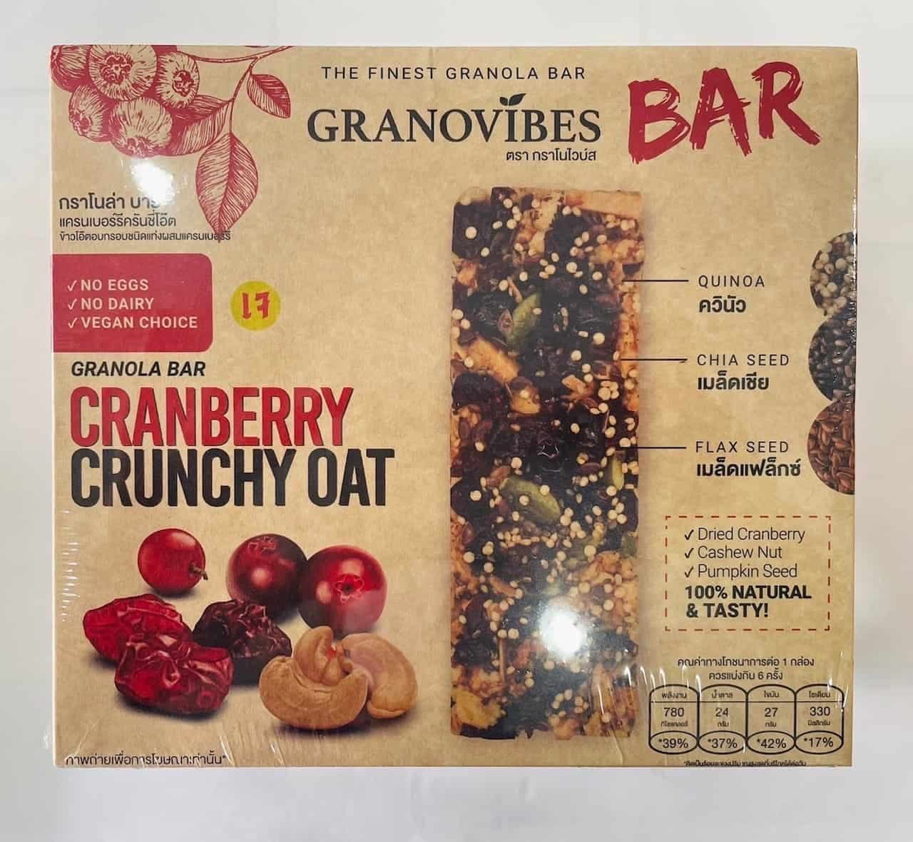 Granovibes Cranberry Crunchy Oat Bar 28g x 6