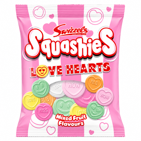 Swizzels Love Hearts Mixed Fruit Flavour Squashies 120g
