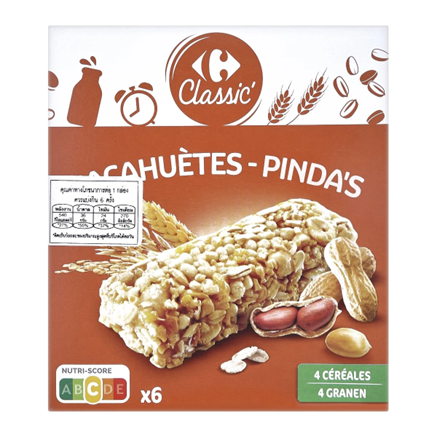 Carrefour Classic Peanuts Oats Corn & Rice Bars 20.8g x 6